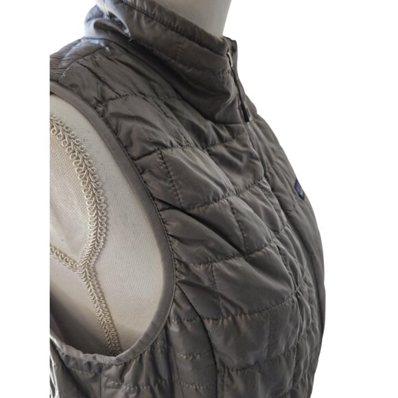 PATAGONIA Women's Size Small Nano Puff Lined Vest Primaloft Feather Grey Zip Up - Picture 4 of 12
